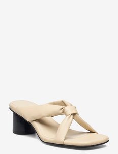 Alma Mid Sandal - sandaler med hæl - dark ivory