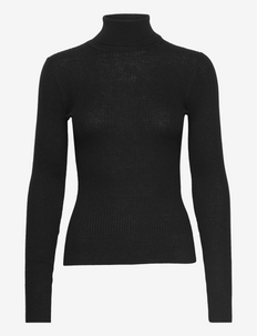 Rib Roller Neck Sweater - rolkraagtruien - black