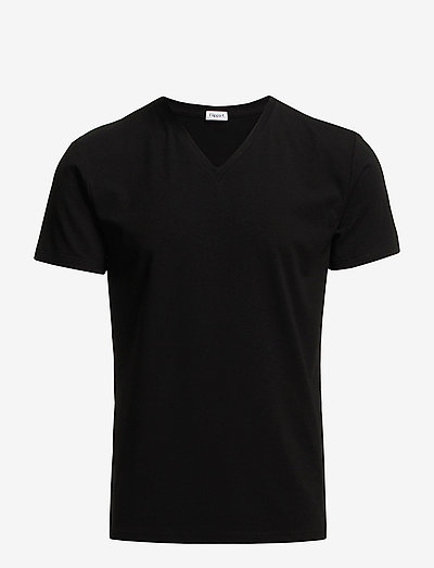 M. Lycra V-Neck Tee - t-shirts mit v-ausschnitt - black