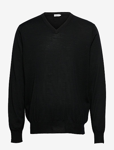 M. Merino V-Neck Sweater - knitted v-necks - black