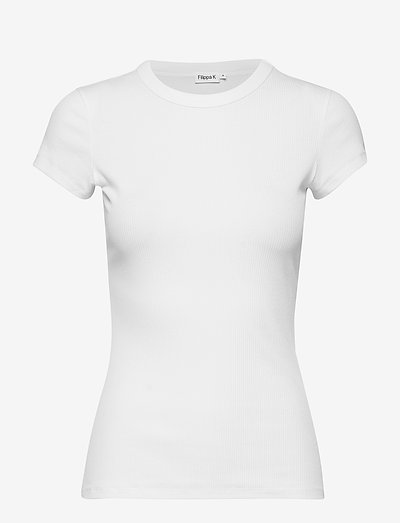 Fine Rib Tee - t-shirts - white