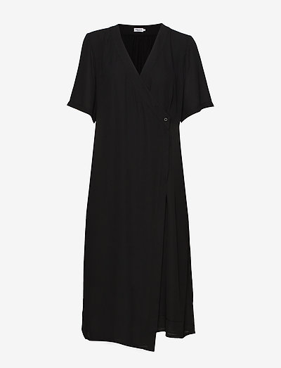 Amalia Wrap Dress - slå-om-kjoler - black