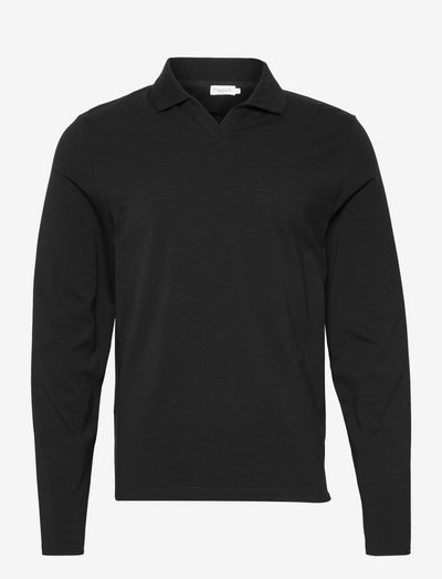 M. Long Sleeve Polo Shirt - polo shirts - black