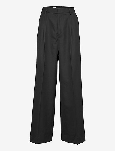 Stacey Wool Trouser - wide leg trousers - black