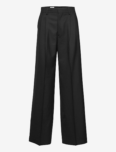 Darcey Wool Trouser - straight leg trousers - black