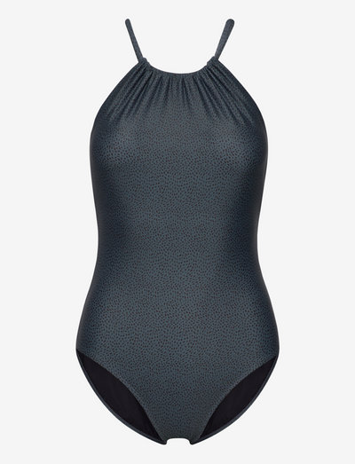 Halter Printed Swimsuit - stroje kąpielow - blue print