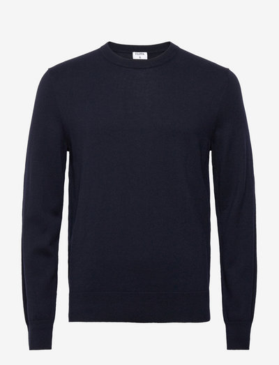 Cotton Merino Sweater - truien met ronde hals - navy