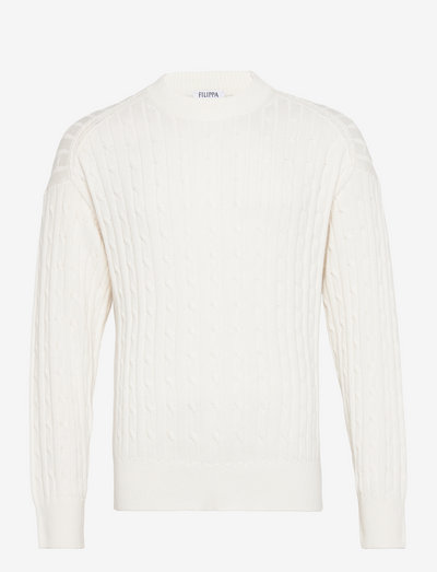 Braided Sweater - pyöreäaukkoiset - white