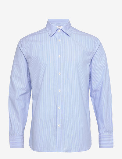 Striped Cotton Shirt - basic shirts - light blue