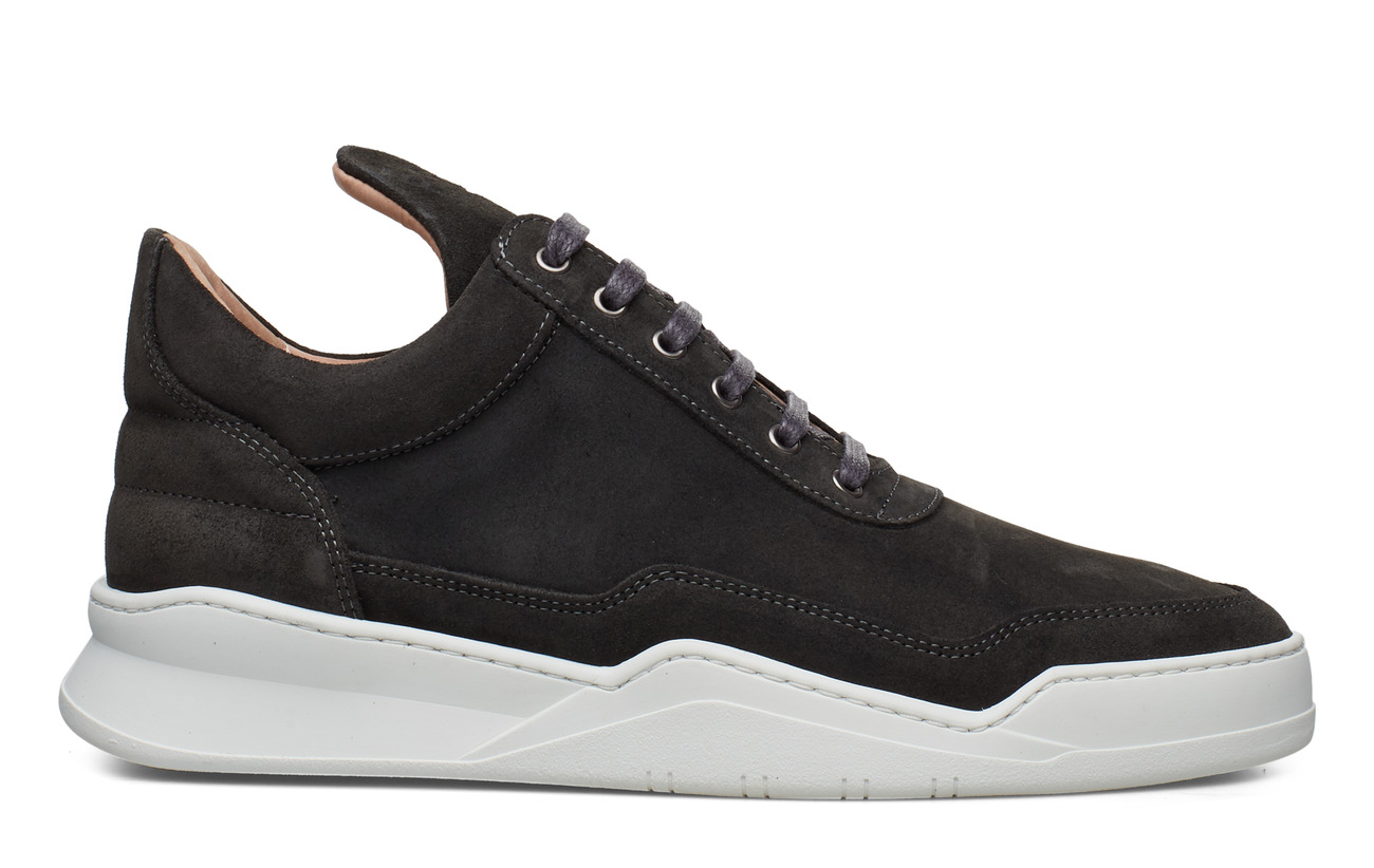 low top ghost waxed suede all black