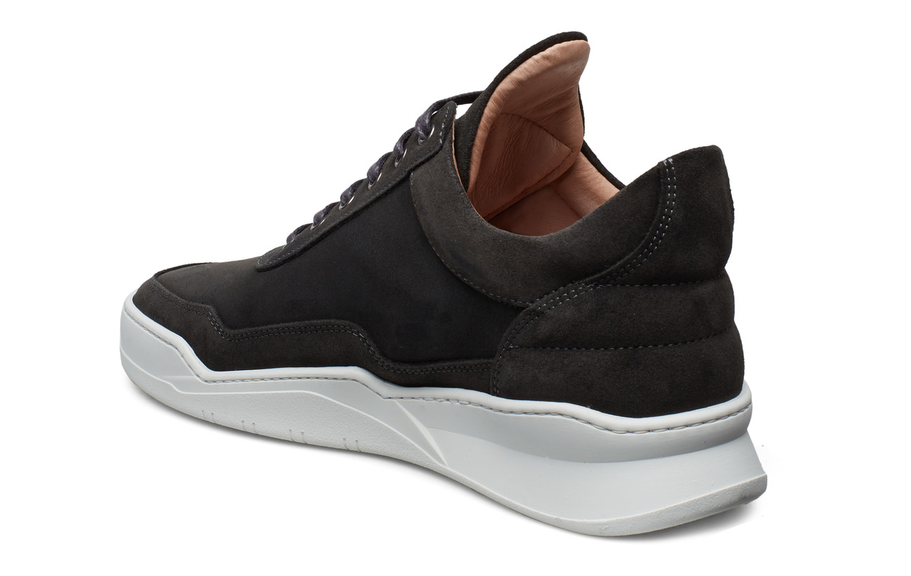 low top ghost waxed suede all black