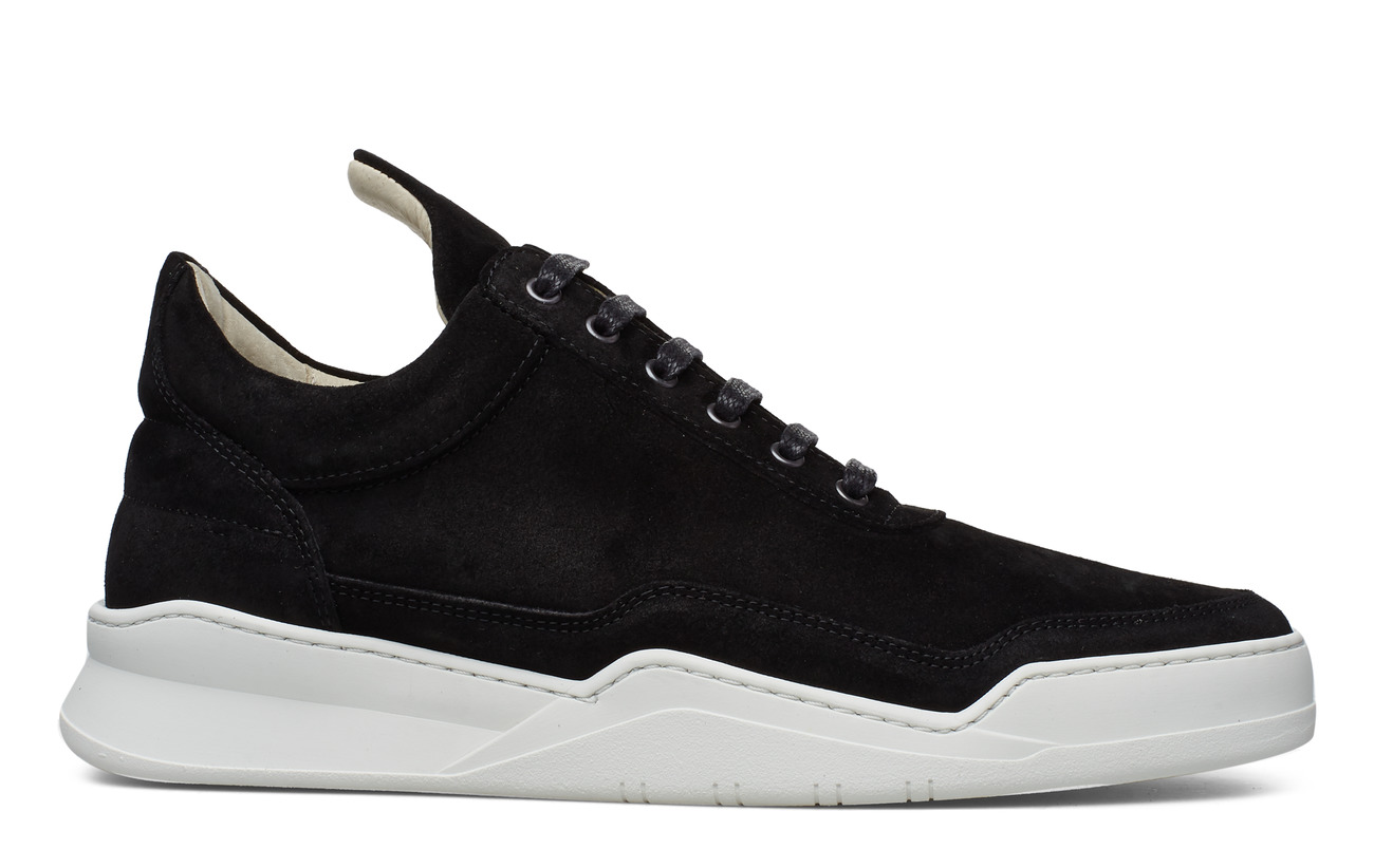 low top ghost waxed suede all black