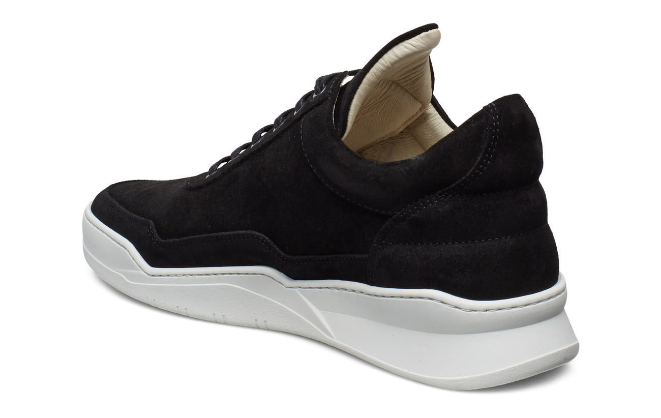 low top ghost waxed suede all black