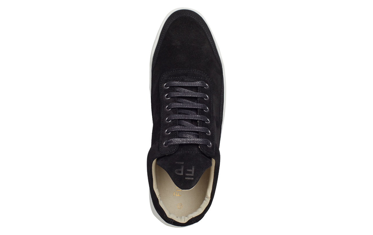 low top ghost waxed suede all black