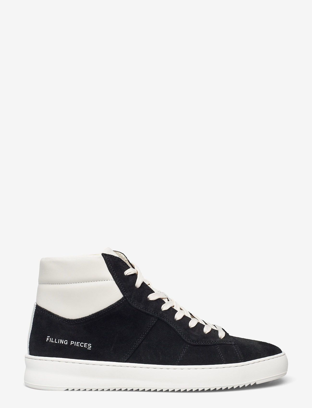 Filling Pieces Mid Court Suede Zwart | Derodeloper.com