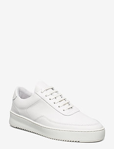 low mondo ripple nappa perforated all white