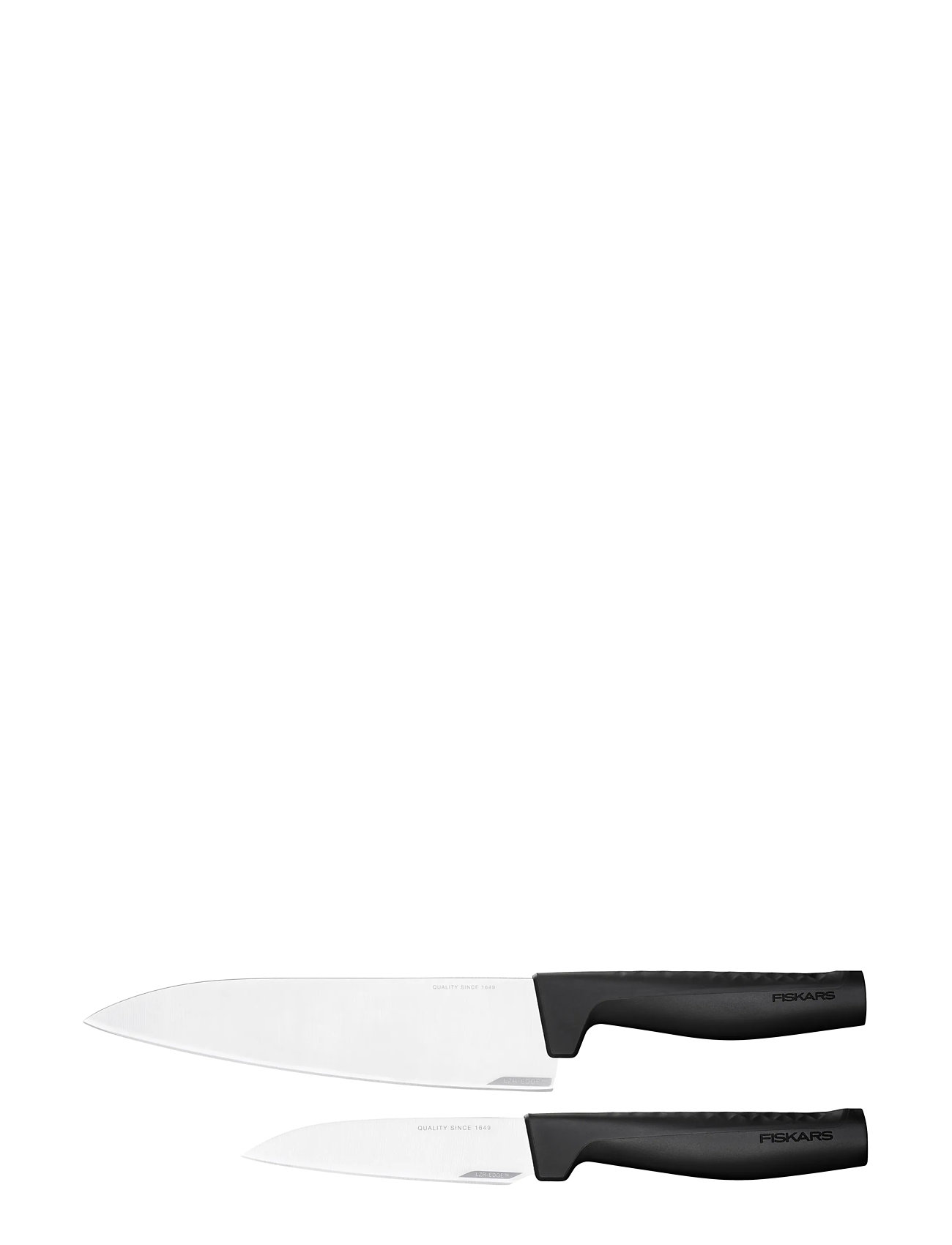 Fiskars Hard Edge Knivset 2 Parts - Large Chef Knife & Vegetable Knife Svart