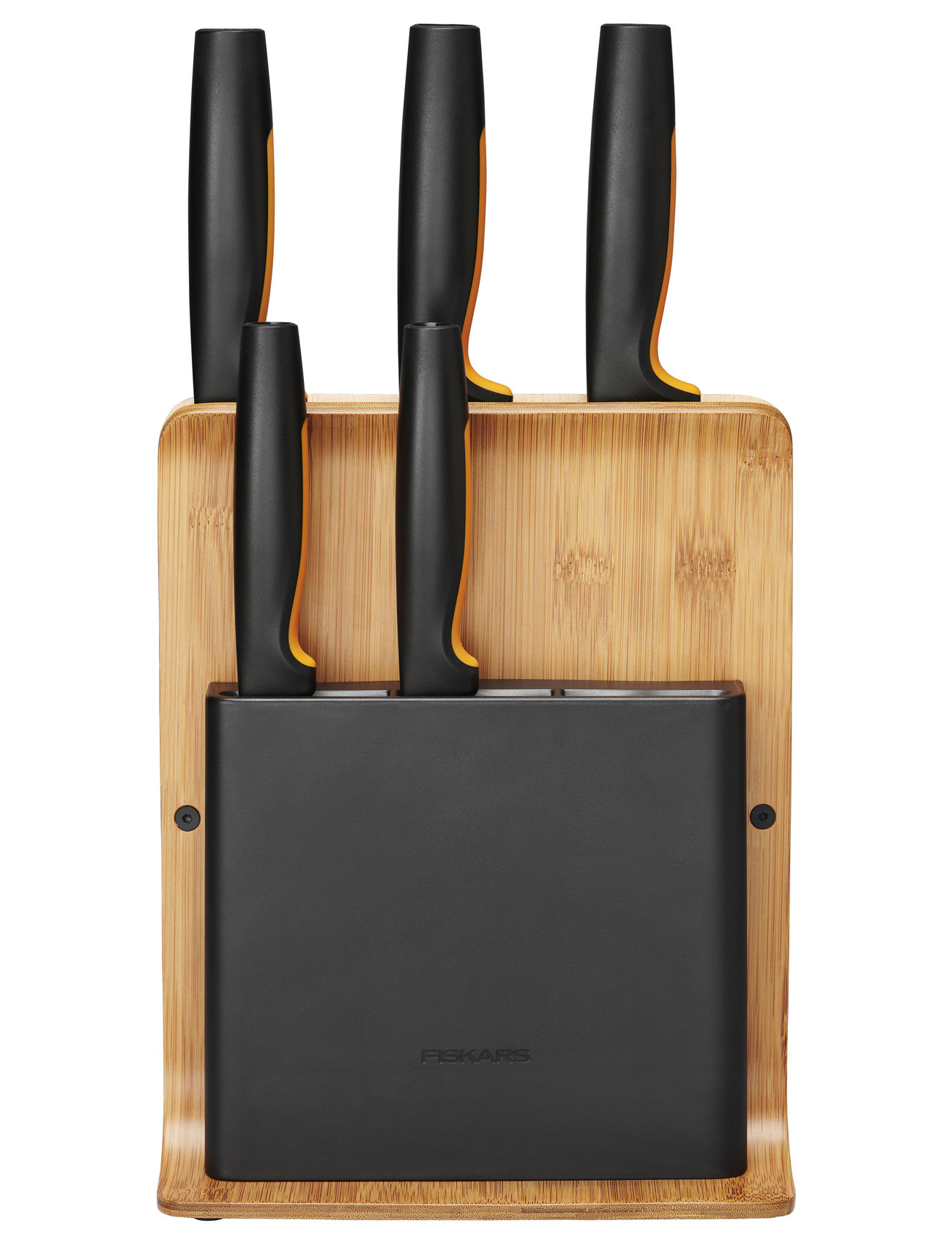 Functional Form Knife Block Bamboo + 3 Knives - Fiskars @ RoyalDesign