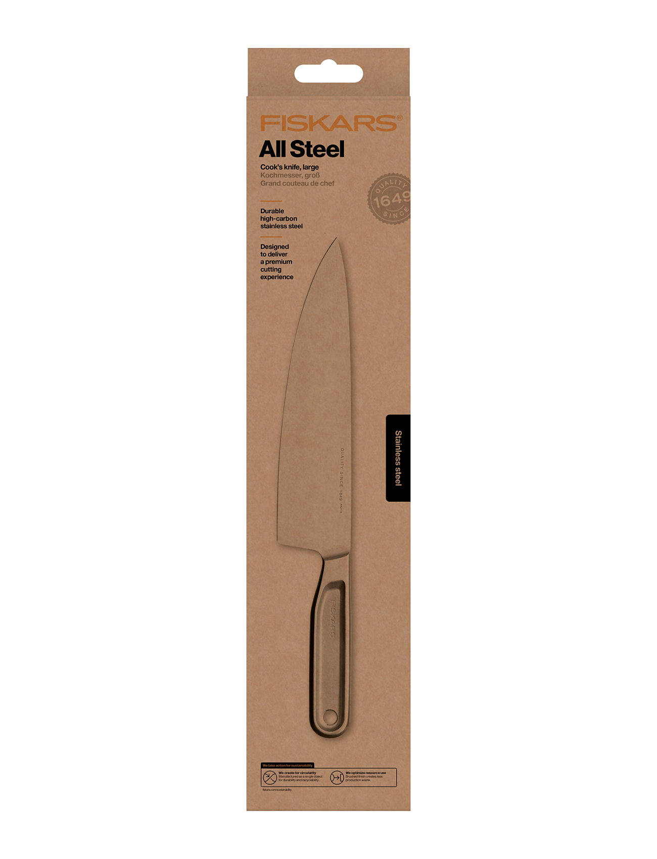 Fiskars All Steel Cook Knife 20 Cm Silver