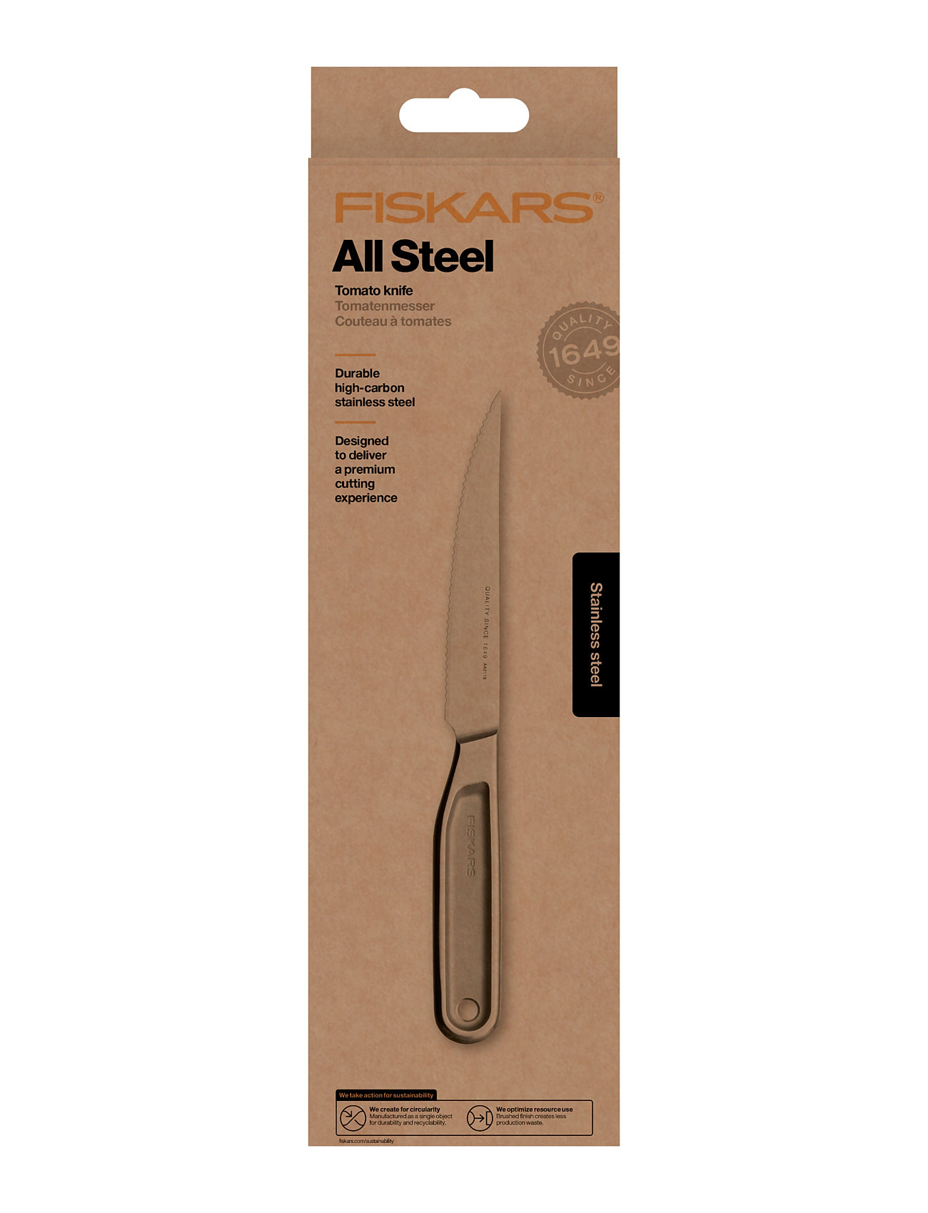 Fiskars All Steel Tomato Knife 12 Cm Silver