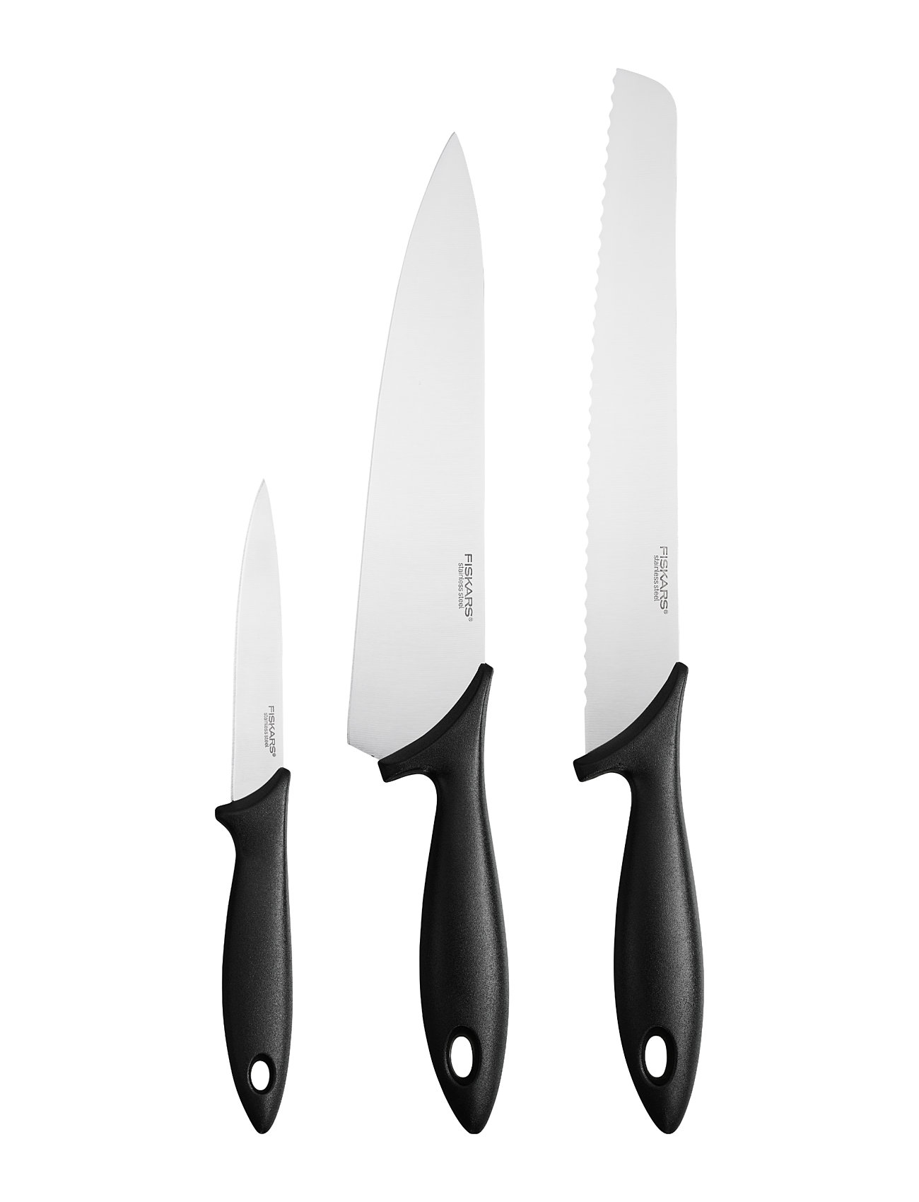 Essential Starter Set 3Pcs Home Kitchen Knives & Accessories Knife Sets Black Fiskars