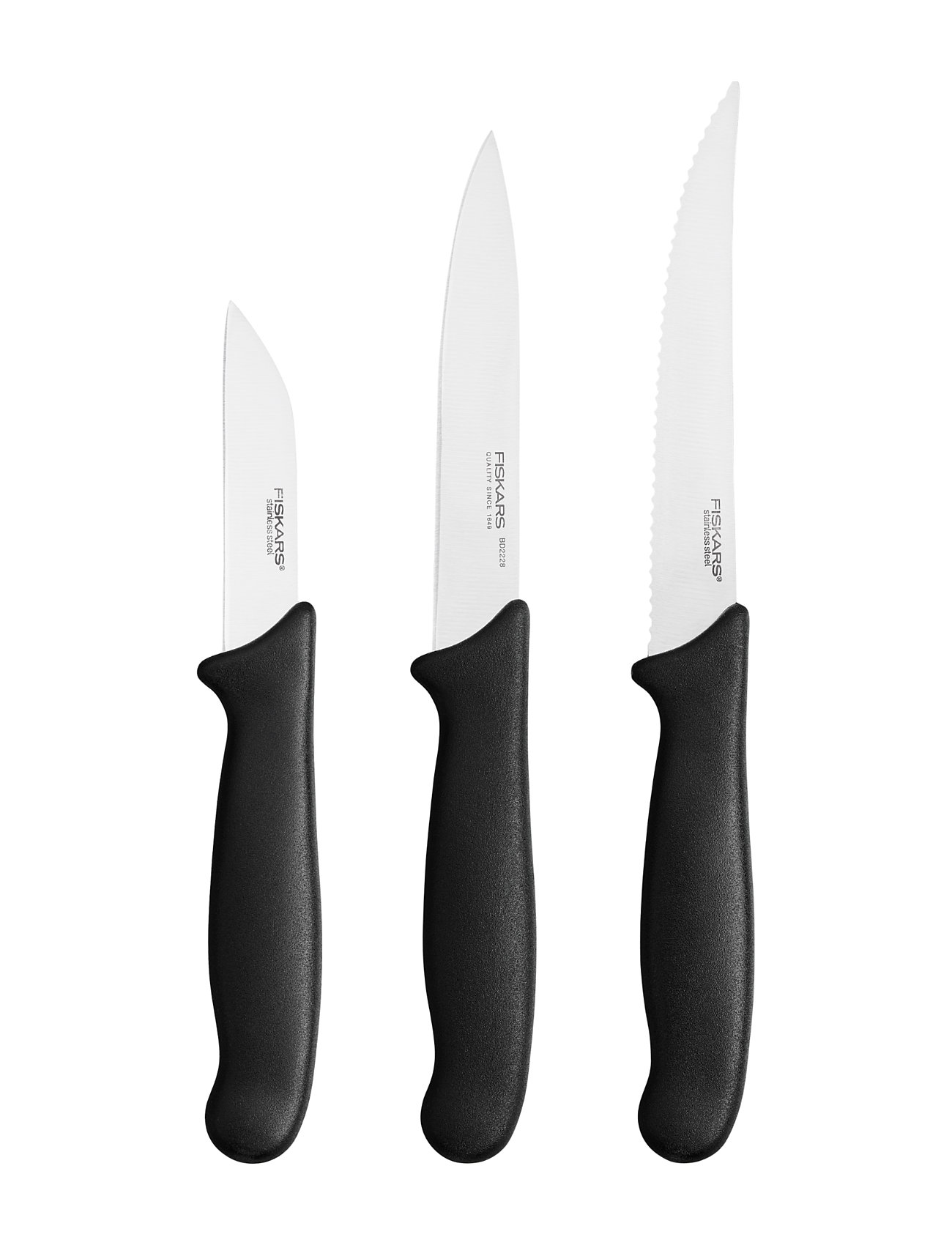 Fiskars "Essential Vegetable Knife Set 3Pcs Home Kitchen Knives & Accessories Black Fiskars"