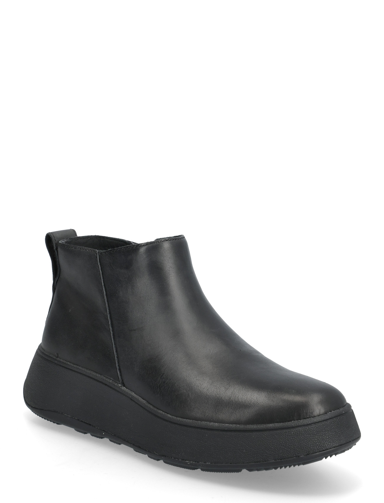 FITFLOP F-Mode Leder Flatform Zip Ankle Stiefel Schwarz - 41 - Damen