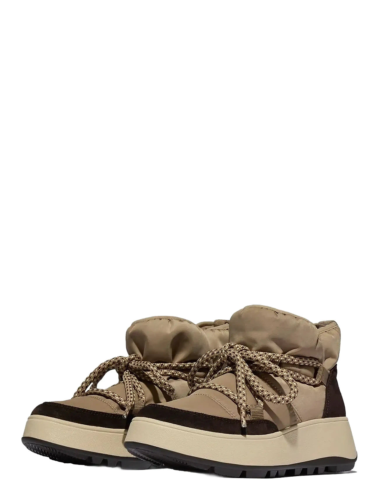 FITFLOP F-Mode W/Resistant Biofleece Mesh Flatform Booties Beige - EU42 - Damen