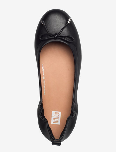 FitFlop Allegro Bow Leather Ballerinas (All Black), (99 €) | Large 