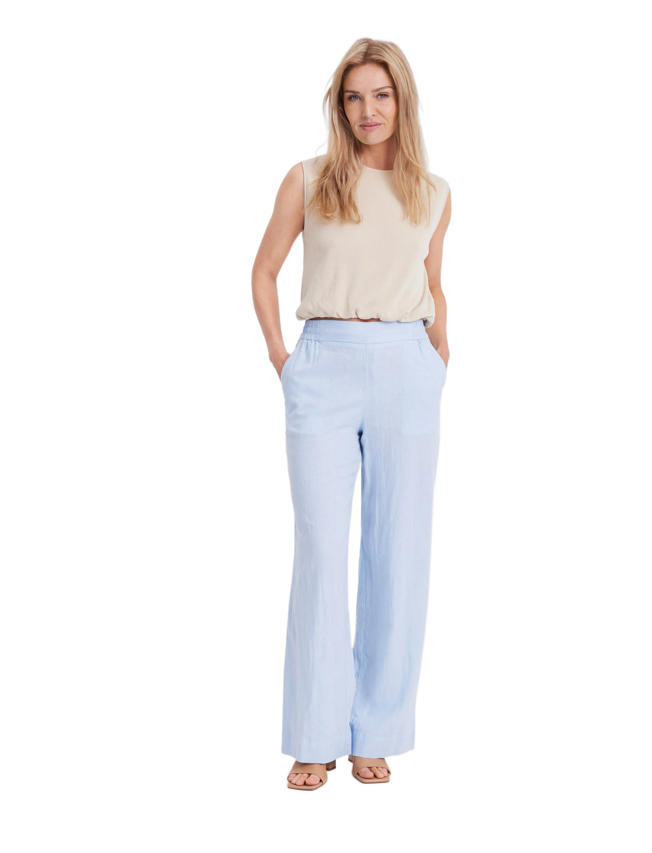 FIVEUNITS Lineafv, XS Long, Blue, Bukser > Bukser I Hør, Dame