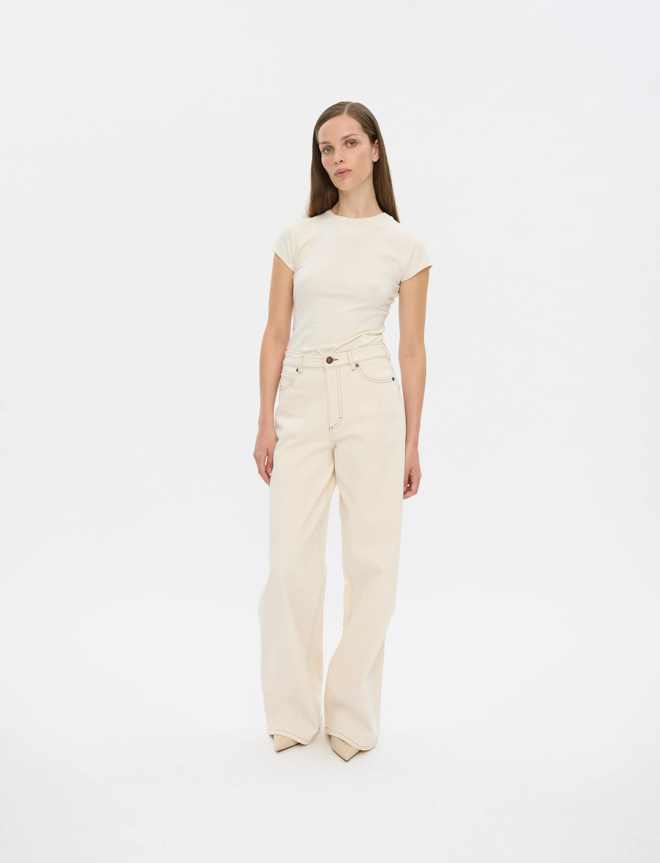 FIVEUNITS Abbyfv, 32, Cream, Jeans > Vidde, Dame