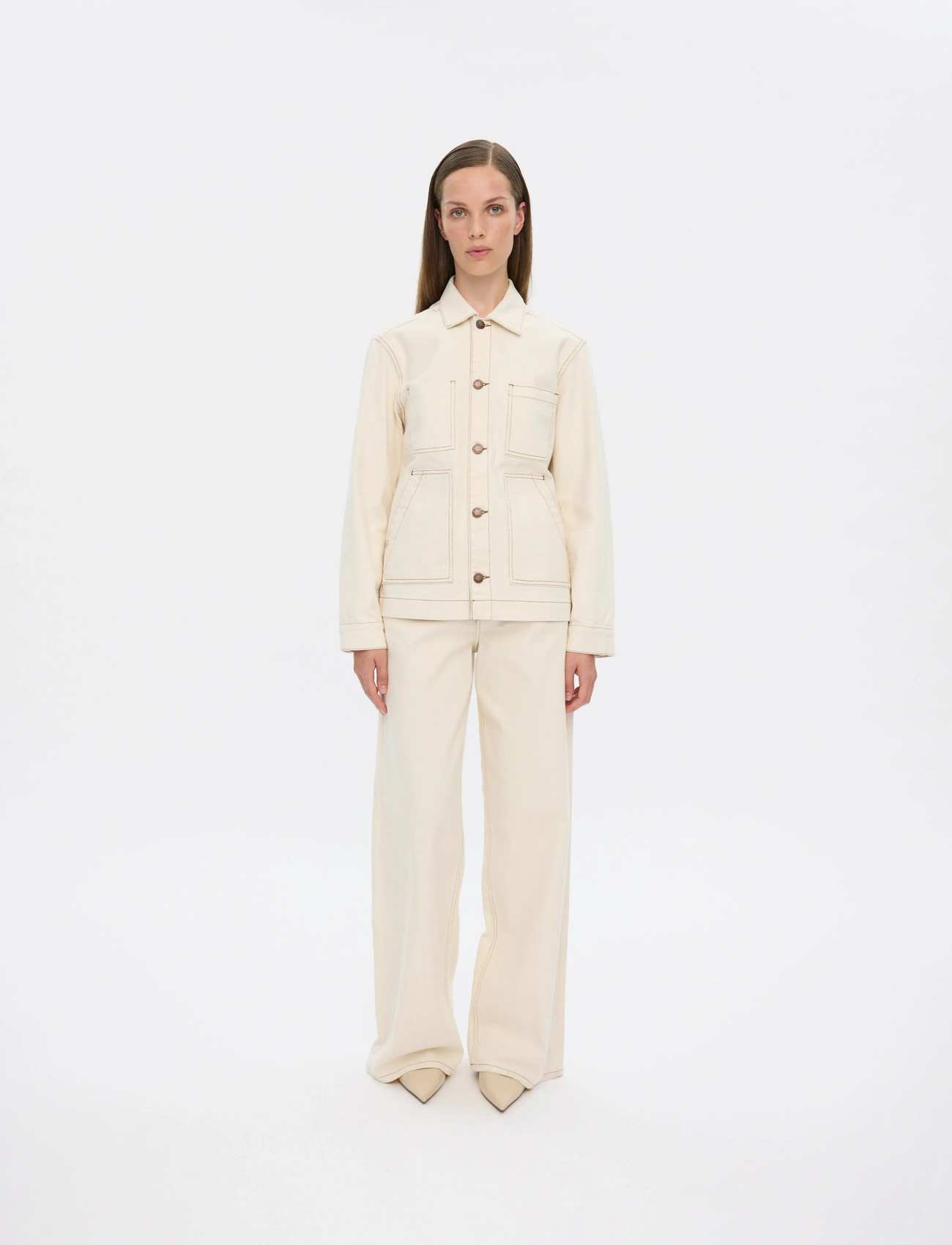 FIVEUNITS Stellafv, S, Cream, Jakker > Denim, Dame