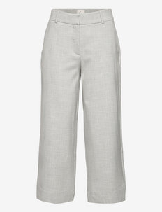 Dena Crop 396 Light Grey Melange - bukser med lige ben - light grey melange