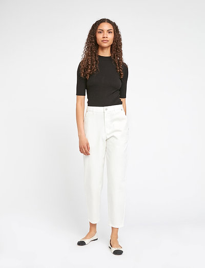 Alba 686 Off-White - mom jeans - off-white