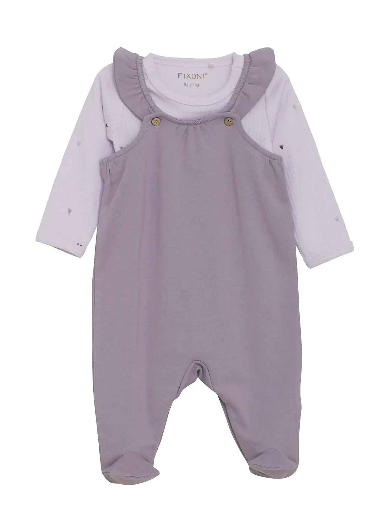 Fixoni Set W. Body And Romper Sweat, 74, Purple, Sæt > Sæt Med Krop, Børn