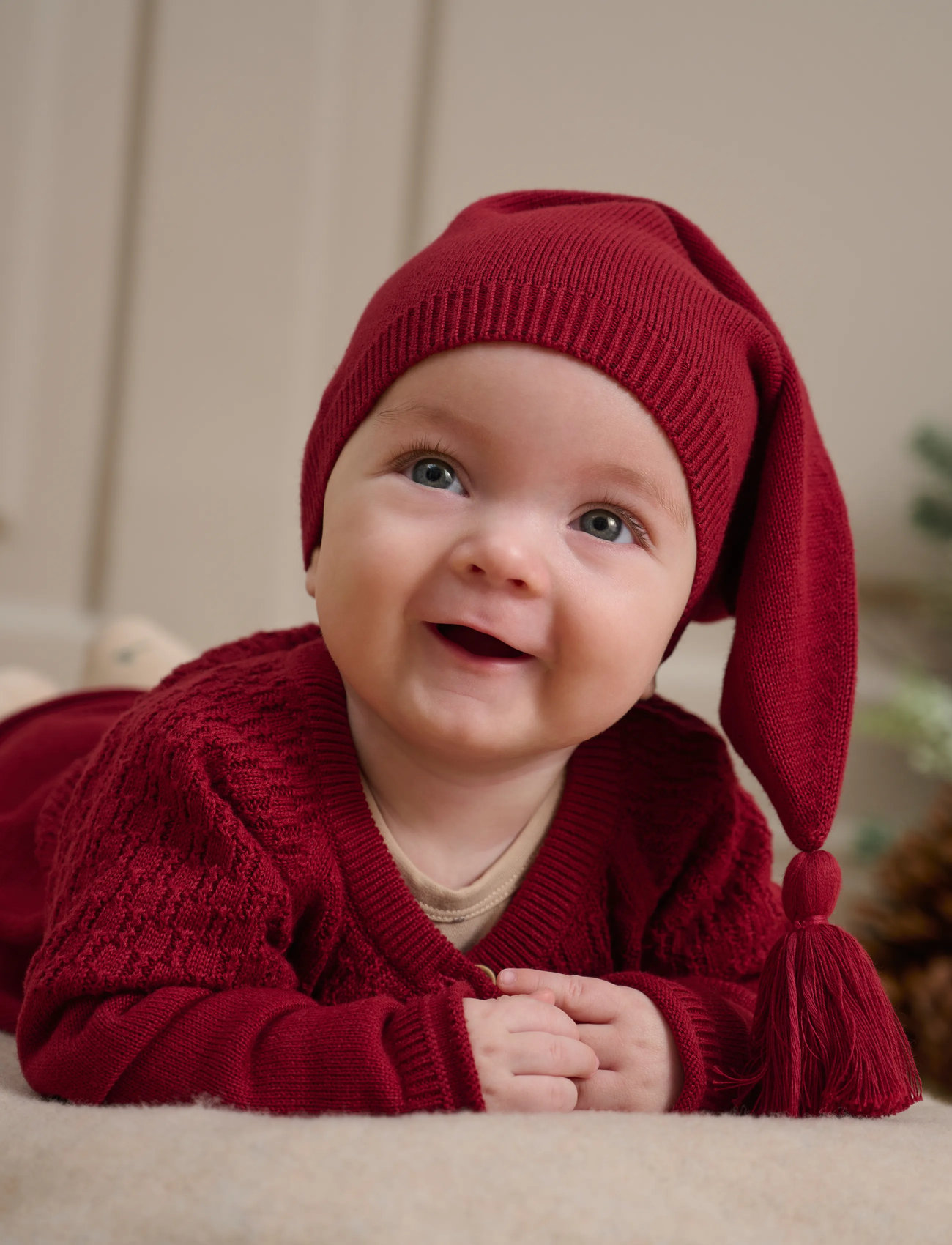 Fixoni Pixie Hat Knit, 18/24M, Red, Huer > Beanie, Børn