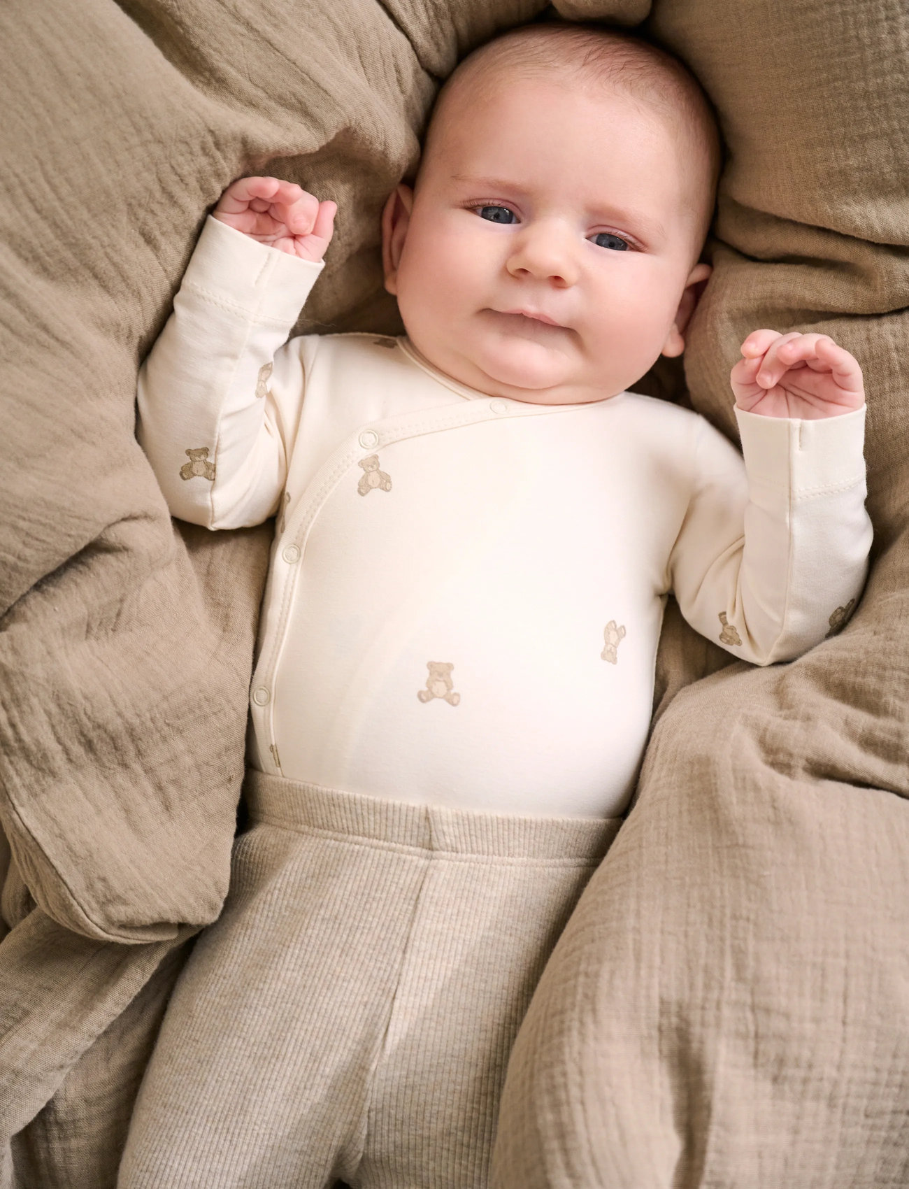 Fixoni Wrap Body Ls, 68, Cream, Bodys > Langærmede, Børn