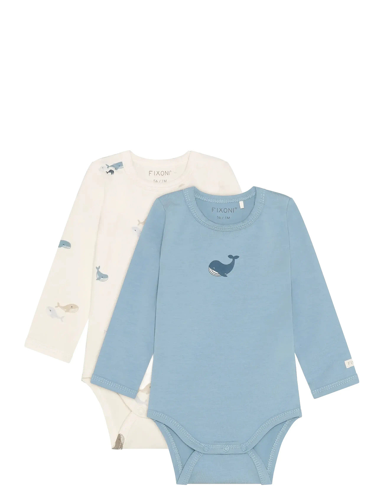 Fixoni Body Ls 2-Pack, 56, Cream, Bodys > Langærmede, Børn
