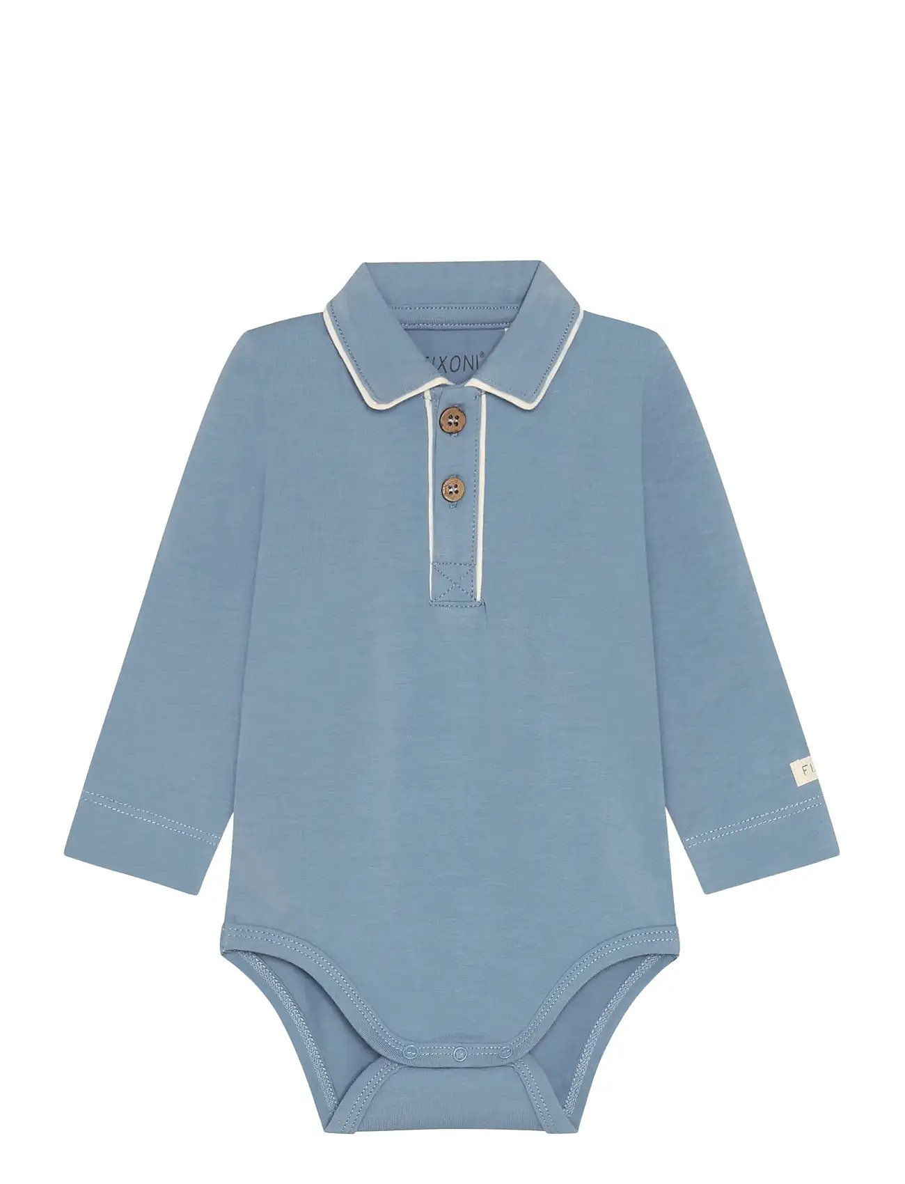 Fixoni Body Ls Collar, 92, Blue, Bodys > Langærmede, Børn