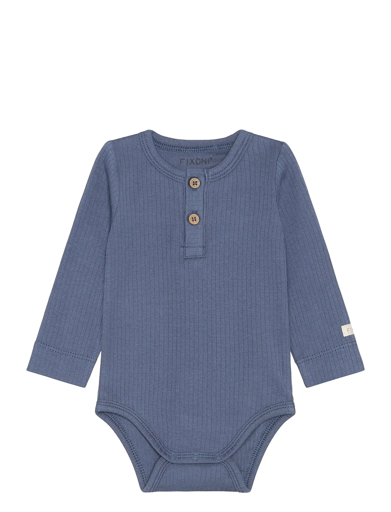 Fixoni Body Ls Rib, 92, Blue, Bodys > Langærmede, Børn