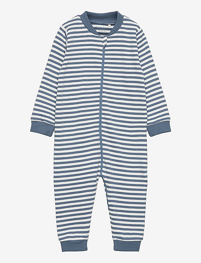 Nightsuit w.zipper - sleeping overalls - china blue yd stripe