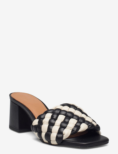 Odessa  Leather - sandaler med hæl - black/white