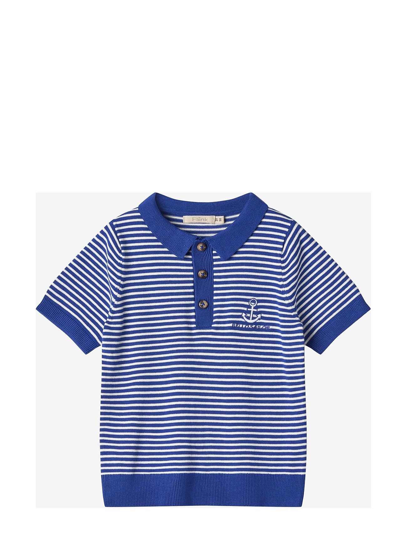 Anchor Stripe Ss Polo Blue Fliink