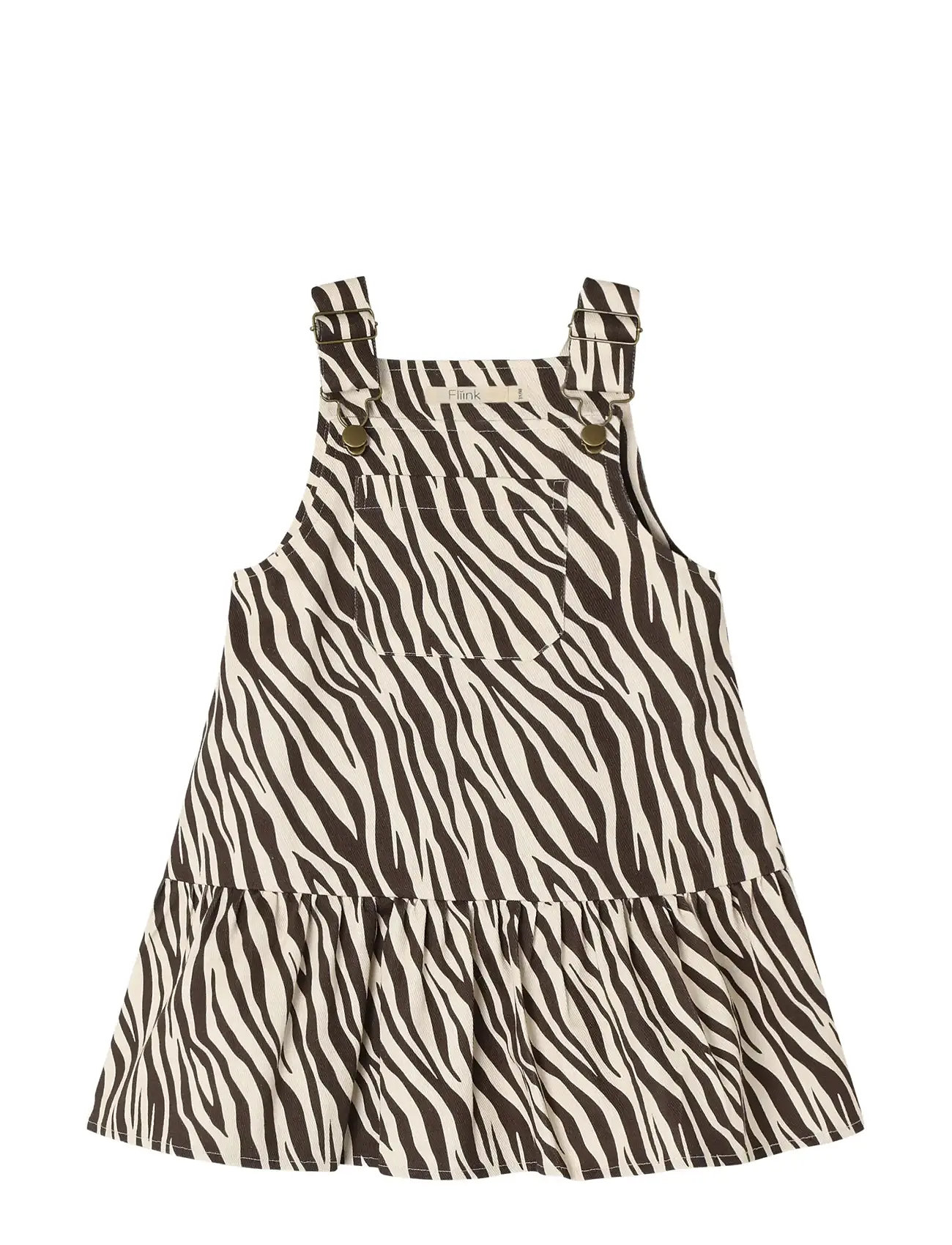 Fliink Duna Zebra Spencer Dress, 116, Multi/patterned, Kjoler > Dungaree-Kjole, Børn