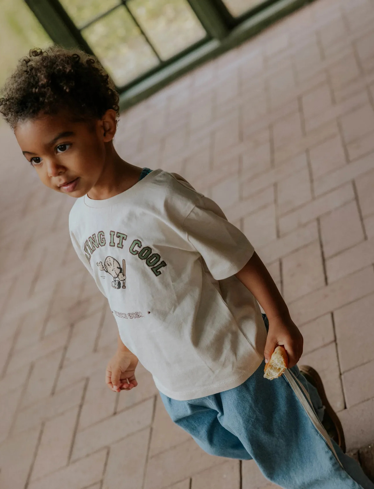Fliink Sommer Cool T-Shirt, 110, Cream, T-Shirts > Kortærmede, Børn