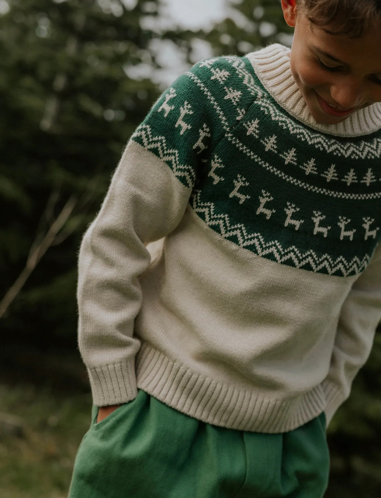 Fliink Janie Nordic Pullover, 18 M, Multi/patterned, Strik > Pullovere, Børn