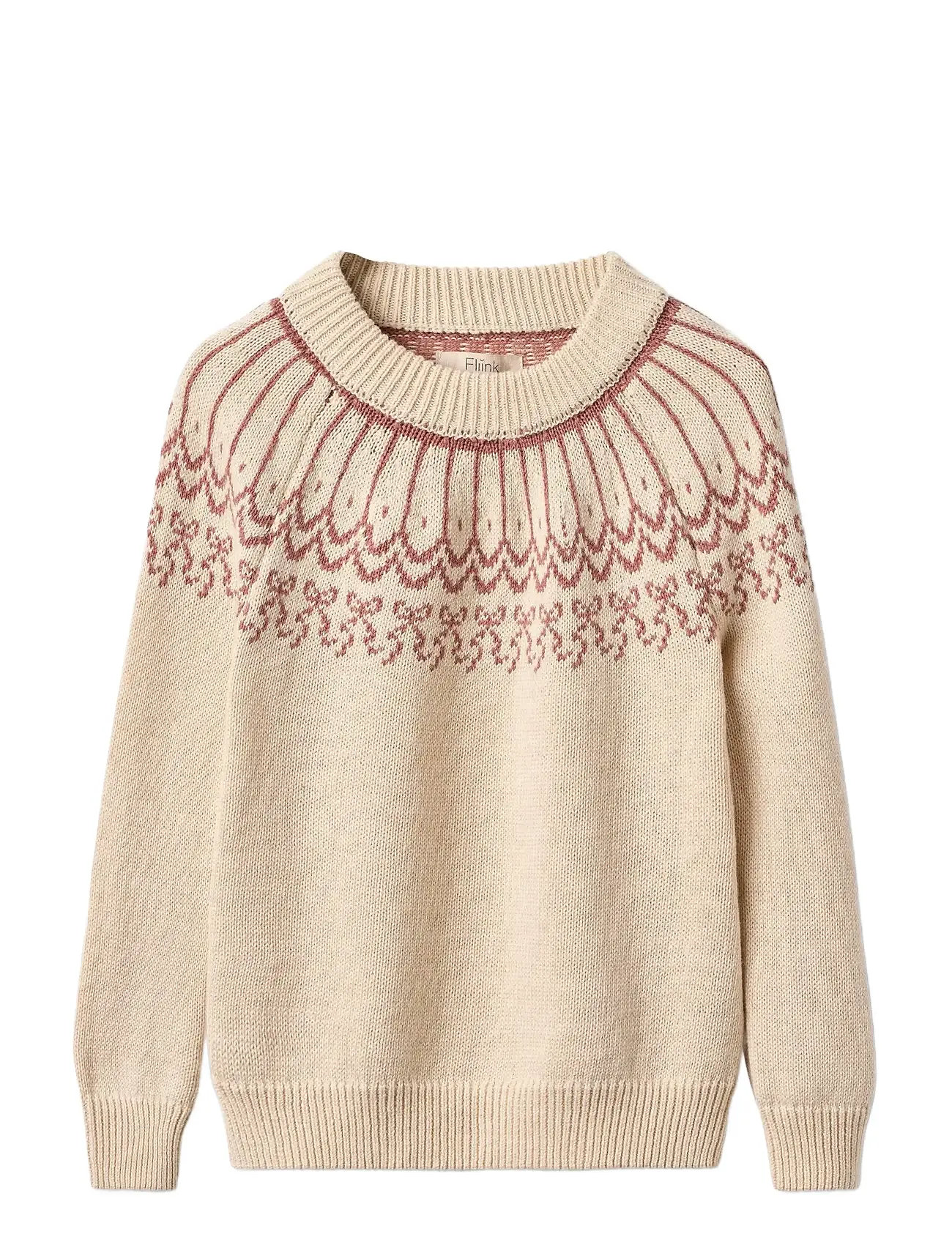 Fliink Nova Bow Pullover, 18 M, Beige, Strik > Pullovere, Børn