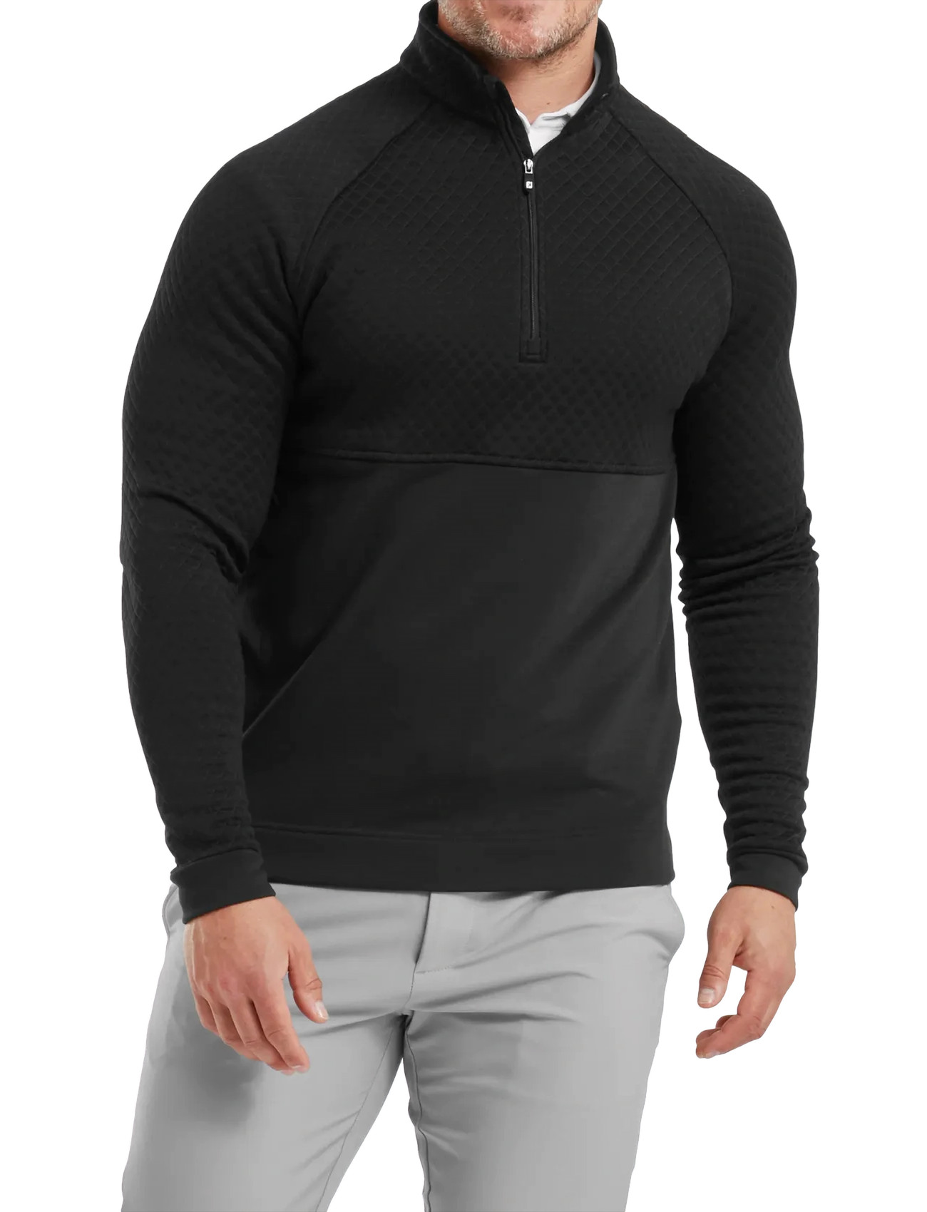 FootJoy Jacquard Thermal Chill-Out, L, Black, Sport Jackets > Sport Golf Jackets, Herre