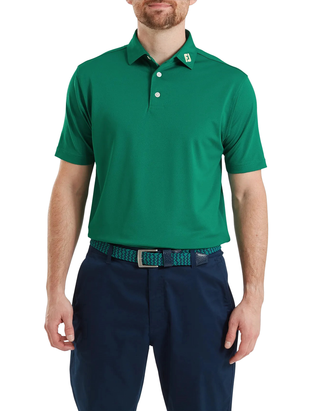 FootJoy Stretch Pique Solid, S, Green, Sport Polos > Sport Short-sleeved Polos, Herre