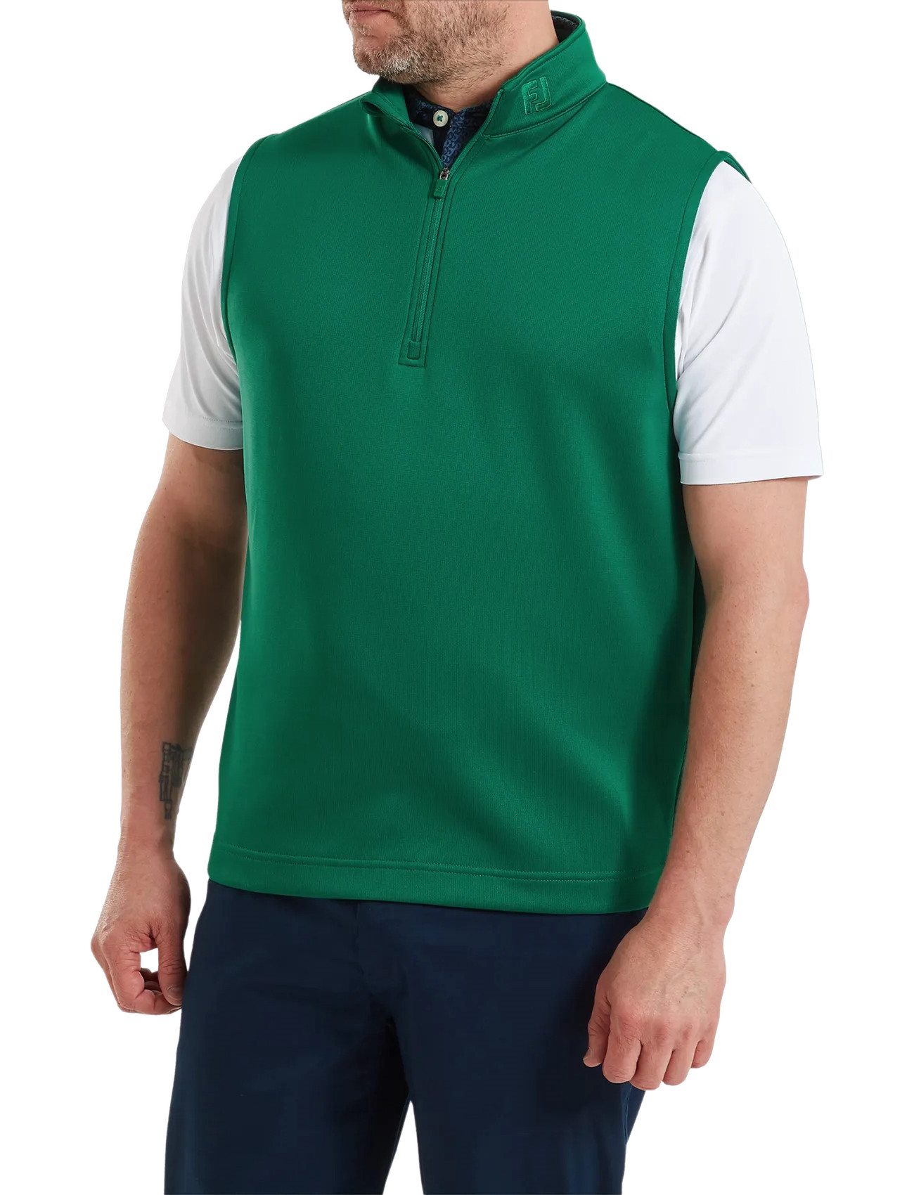 FootJoy Half-Zip Vest, S, Green, Sport Overtøj > Sport Veste, Herre